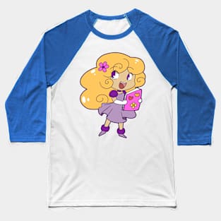 Curly Blonde Girl Baseball T-Shirt